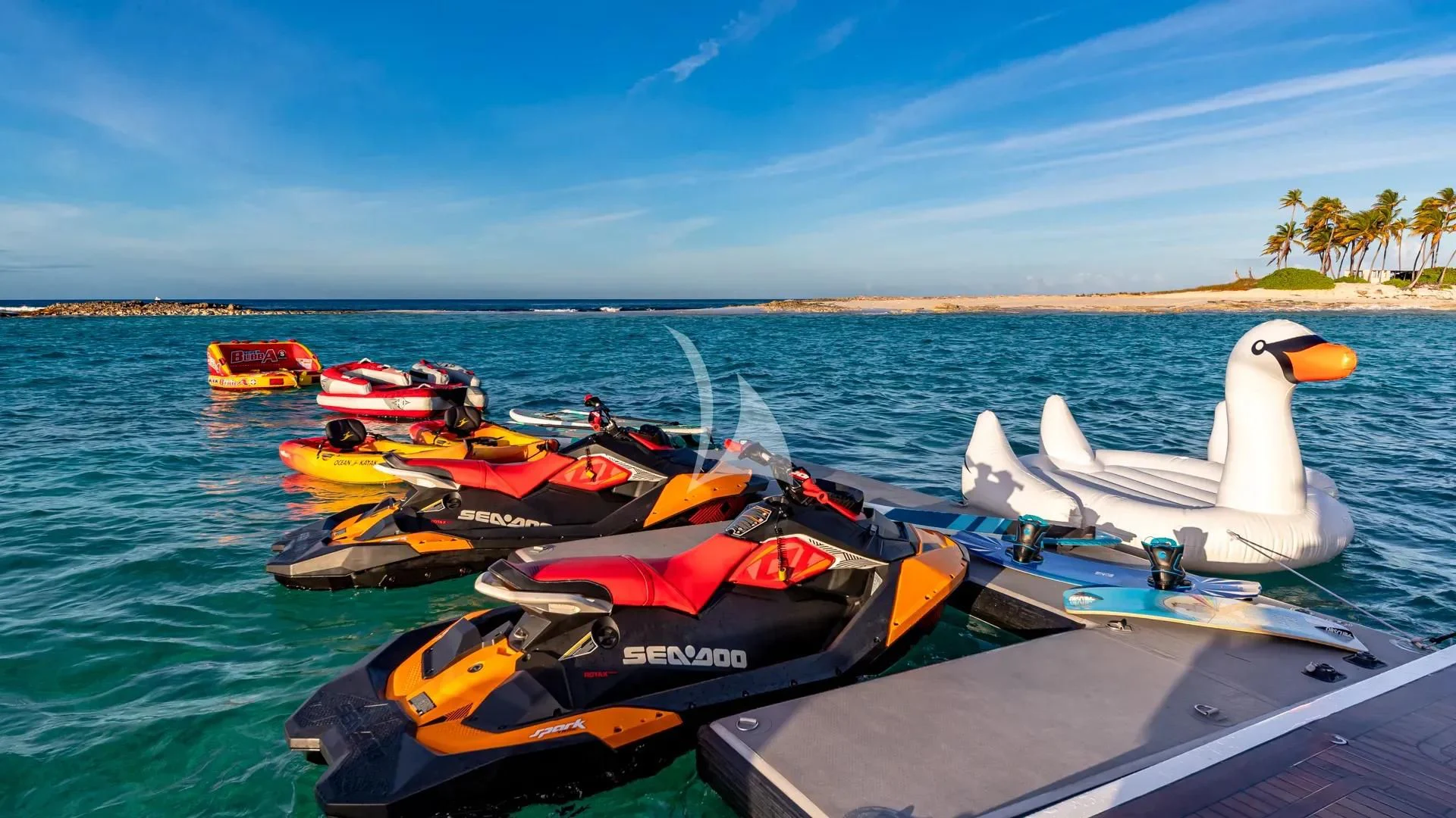 a group of boats on a lake aboard SWEET EMOCEAN Yacht for Sale