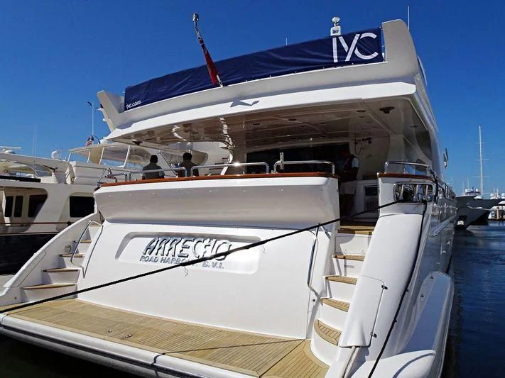 a boat docked at a pier aboard SWEET EMOCEAN Yacht for Sale