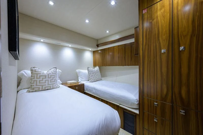 a couple of beds in a room aboard SWEET EMOCEAN Yacht for Sale