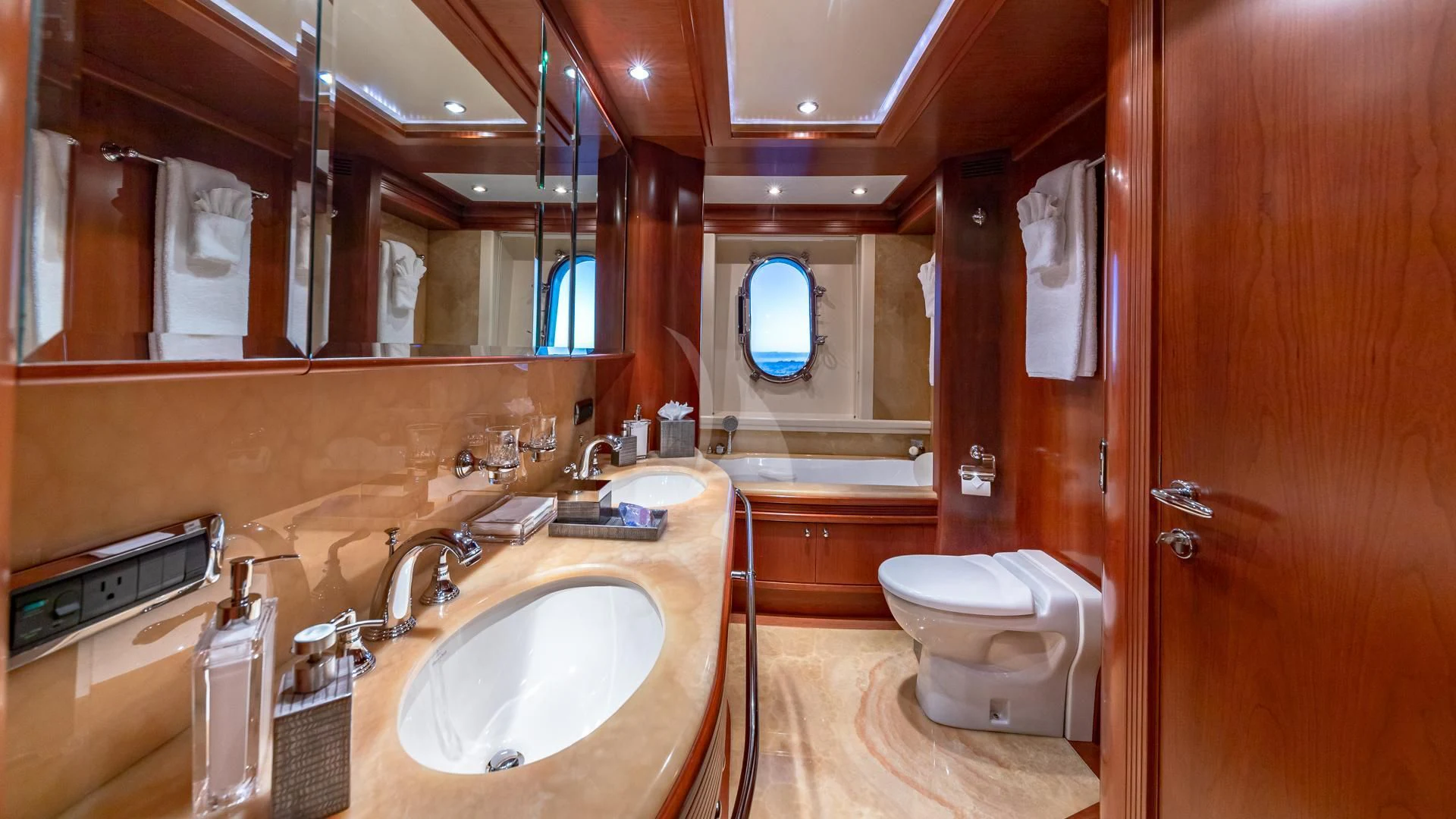 a bathroom with a sink and a toilet aboard SWEET EMOCEAN Yacht for Sale
