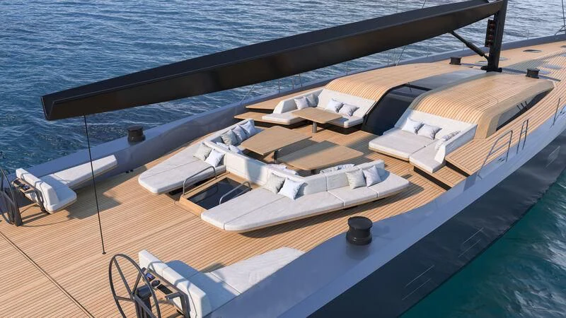 a pool table on a deck aboard GALMA Yacht for Sale