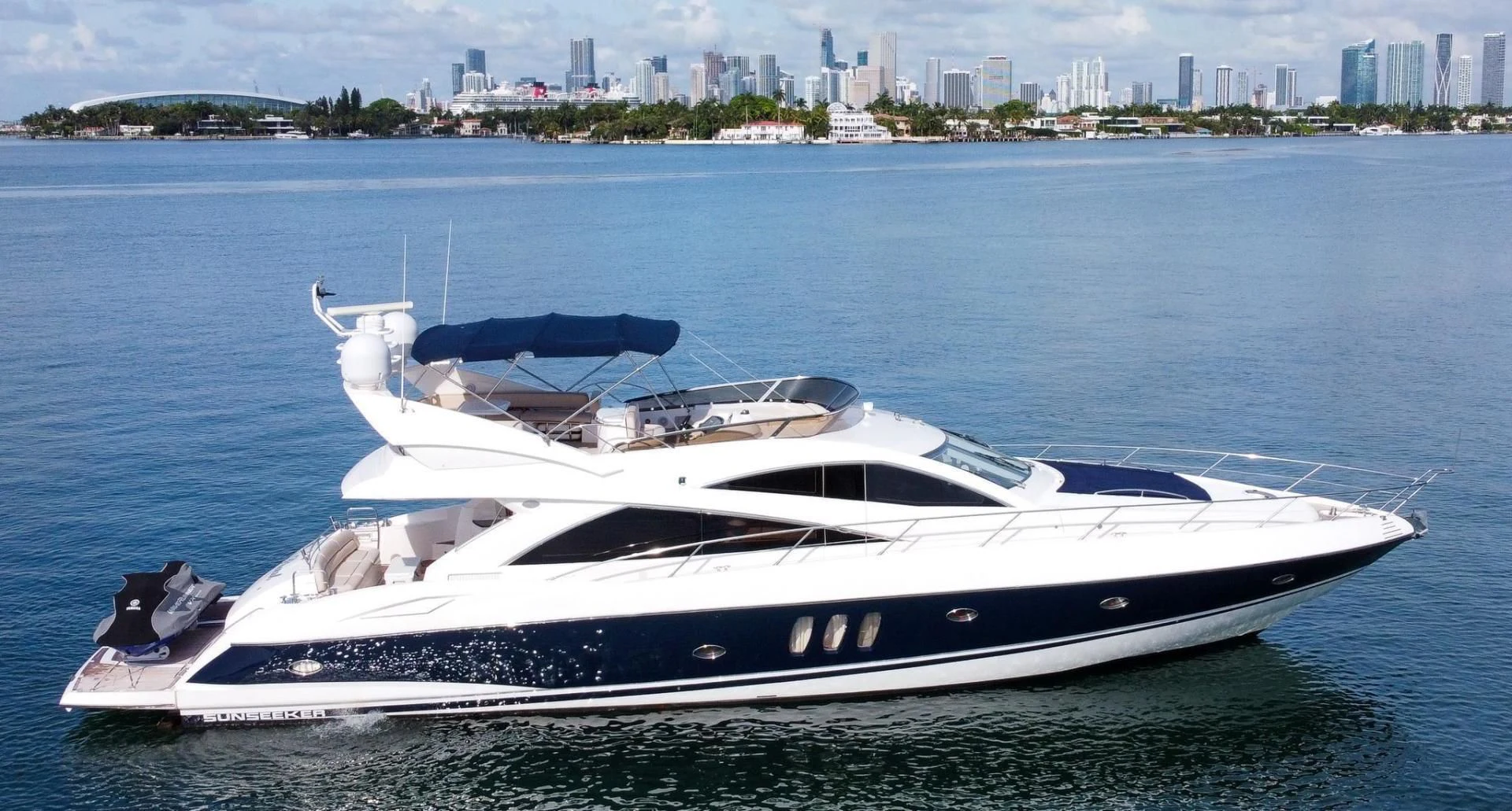 a white yacht in the water aboard PEARL Yacht for Sale