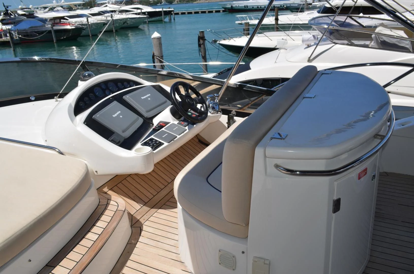 a white boat with a white sail aboard PEARL Yacht for Sale