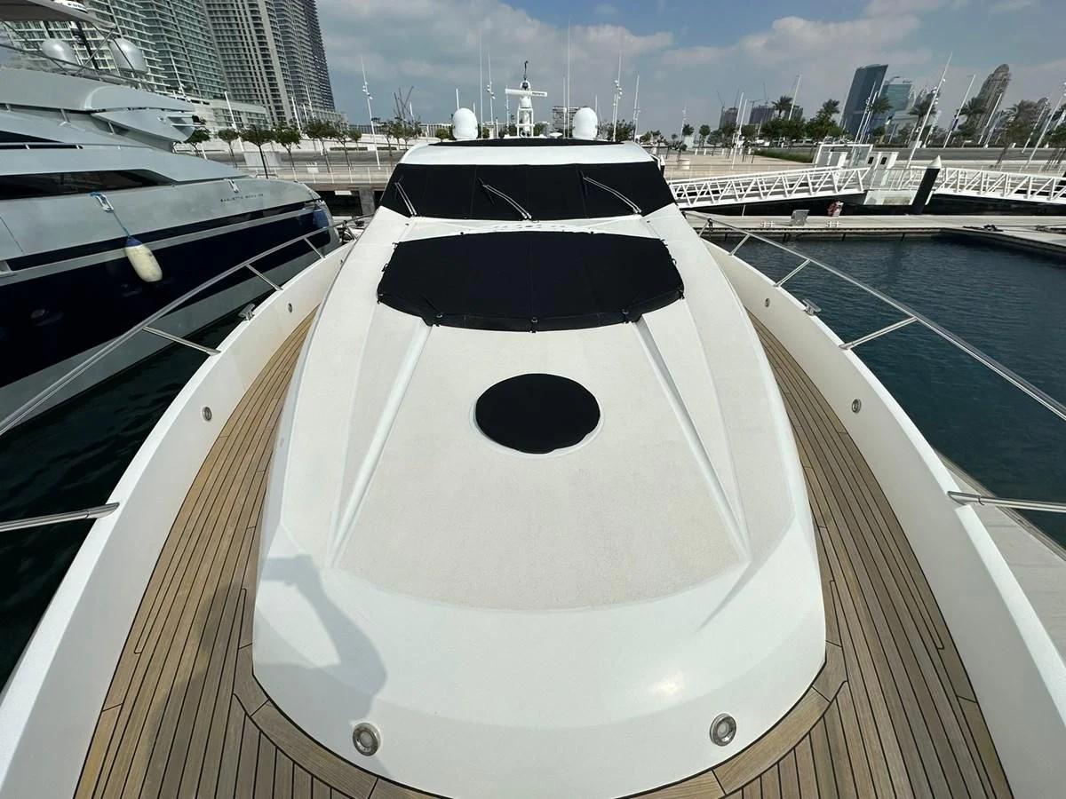 a boat on a bridge aboard MILA DUBAI Yacht for Sale