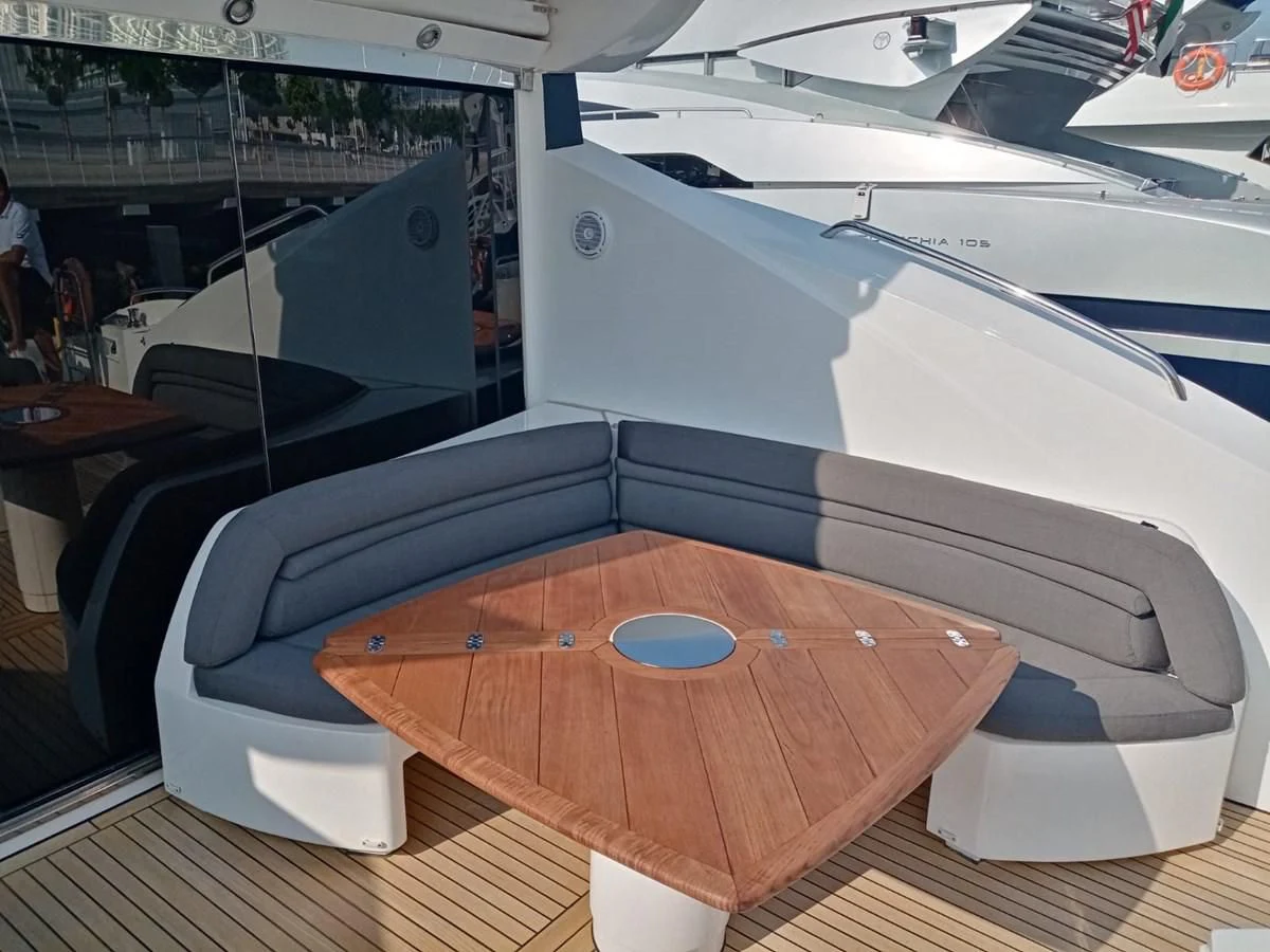 a table on a boat aboard MILA DUBAI Yacht for Sale