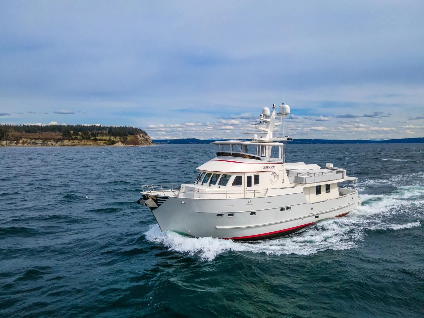 a boat on the water aboard CHEEMAUN Yacht for Sale