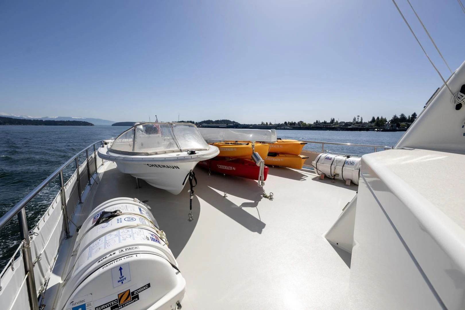 boats on a beach aboard CHEEMAUN Yacht for Sale
