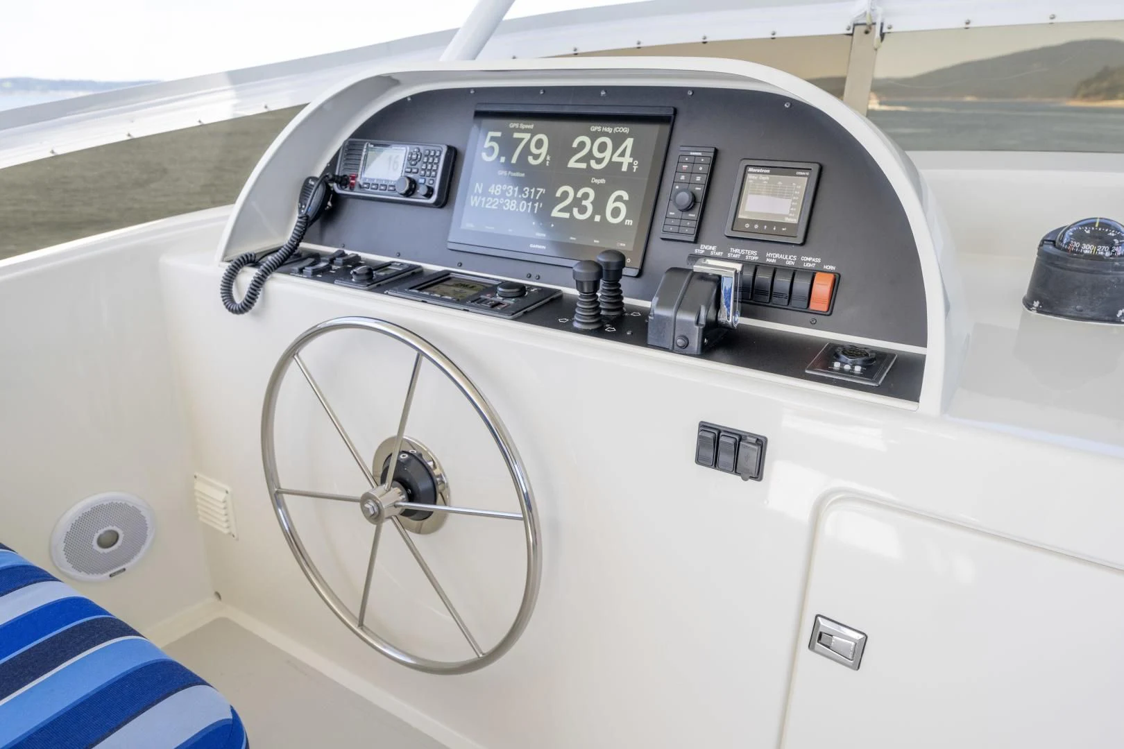 the inside of a car aboard CHEEMAUN Yacht for Sale