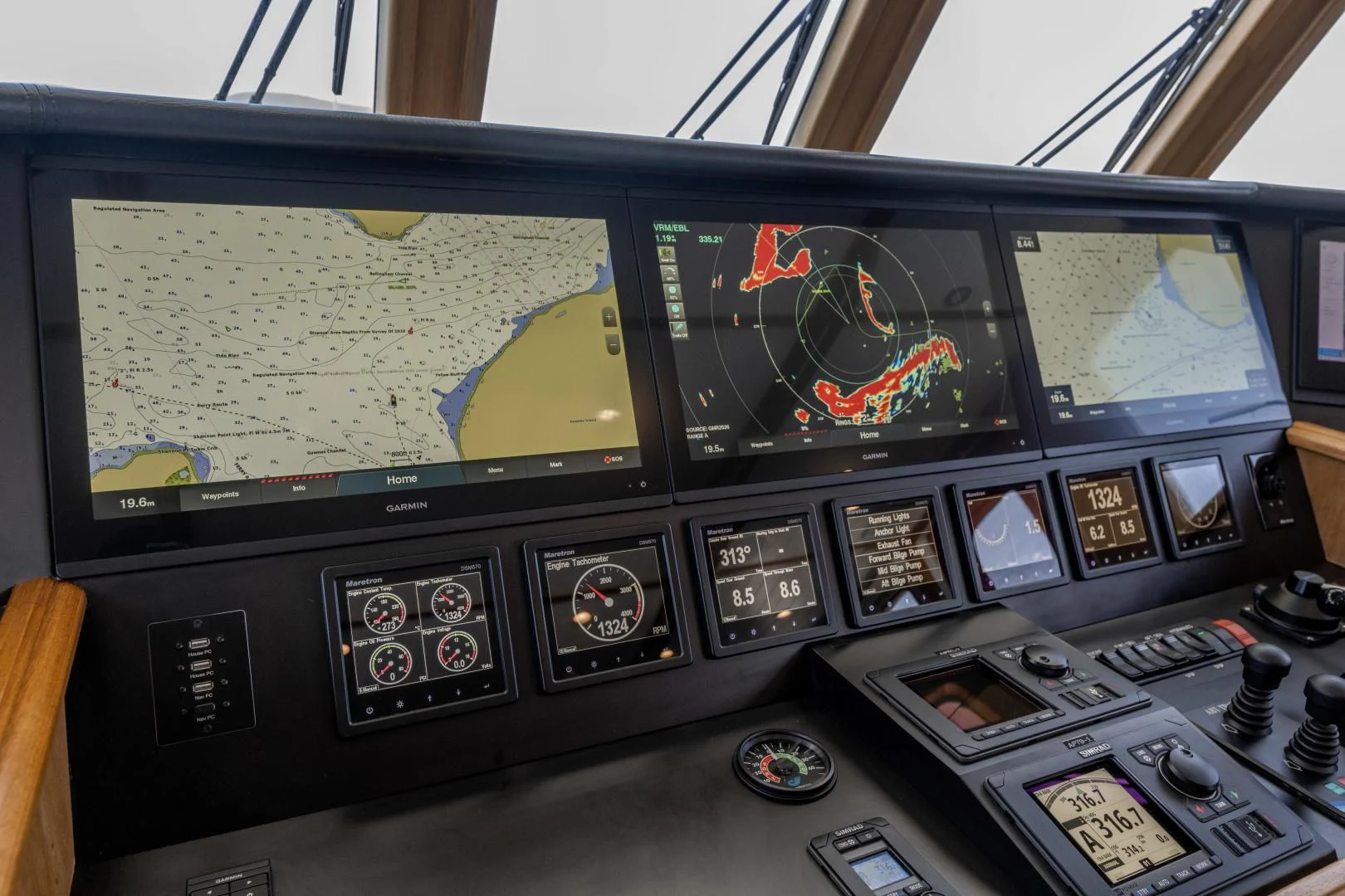 inside of a control panel aboard CHEEMAUN Yacht for Sale