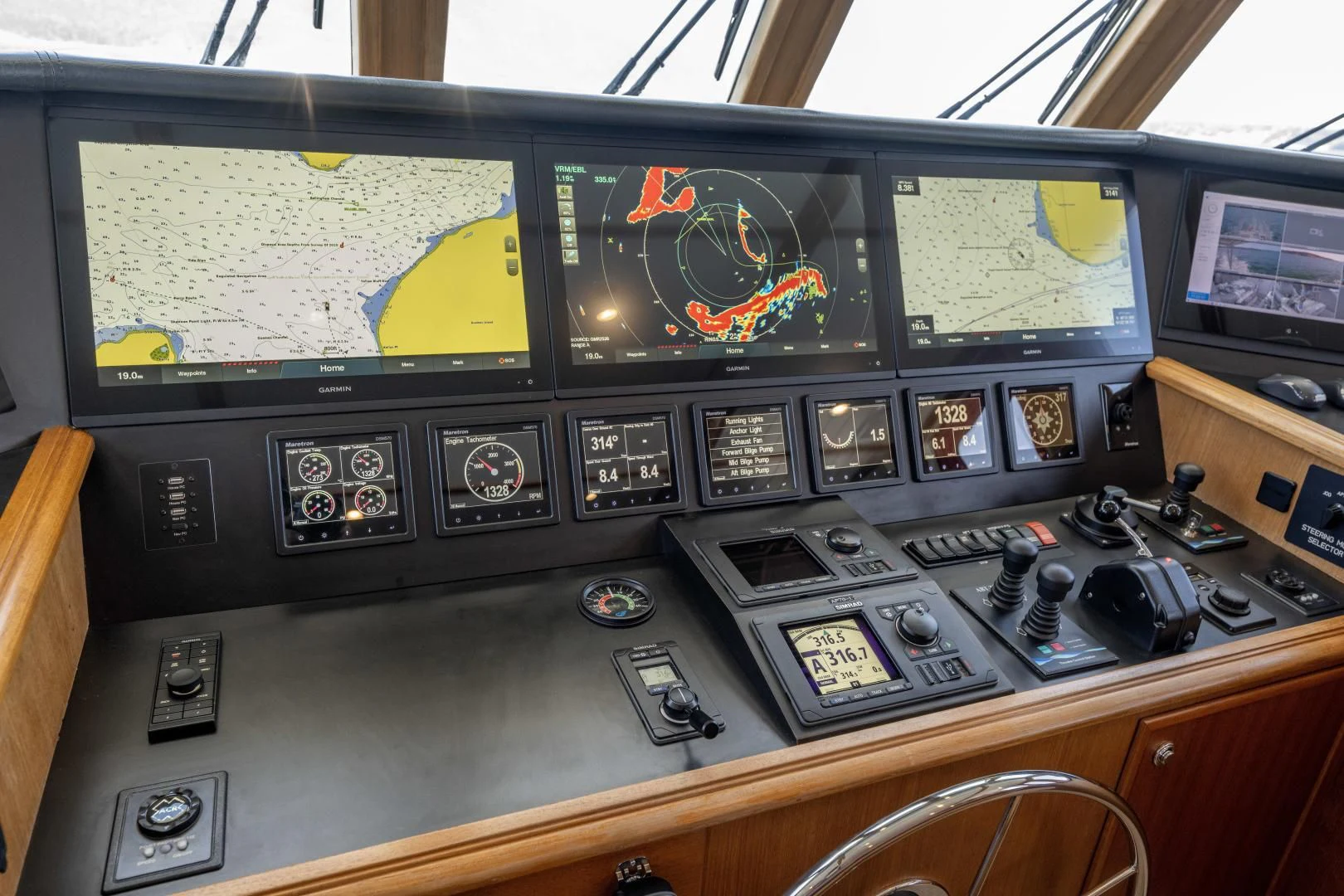 a control panel of a plane aboard CHEEMAUN Yacht for Sale