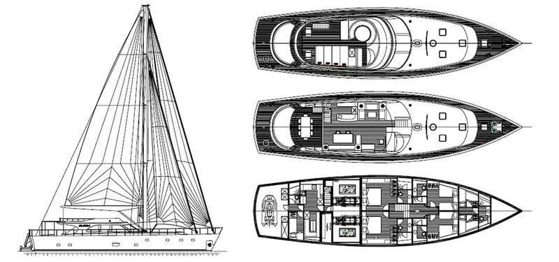 diagram aboard ERAORA Yacht for Sale