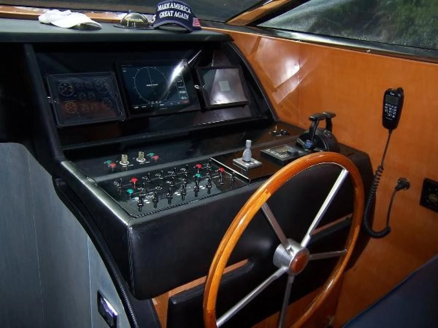inside of a car aboard UNZIPPED Yacht for Sale