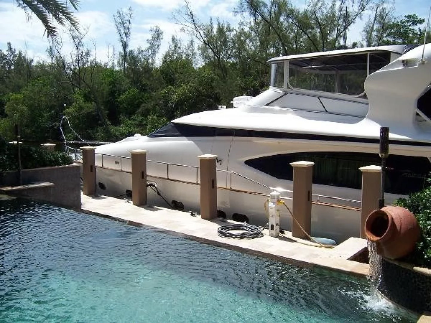 a boat in a pool aboard UNZIPPED Yacht for Sale