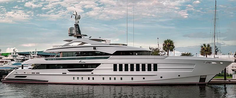 a large white boat aboard VIDA Yacht for Sale
