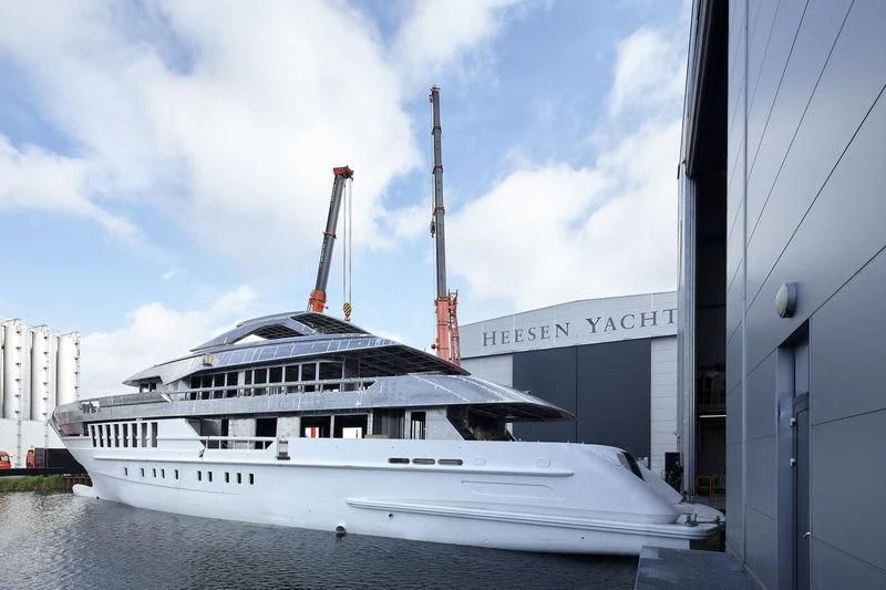 a large white boat aboard VIDA Yacht for Sale