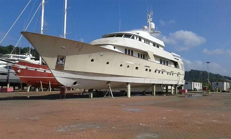 a large white boat aboard SUNCHASER Yacht for Sale