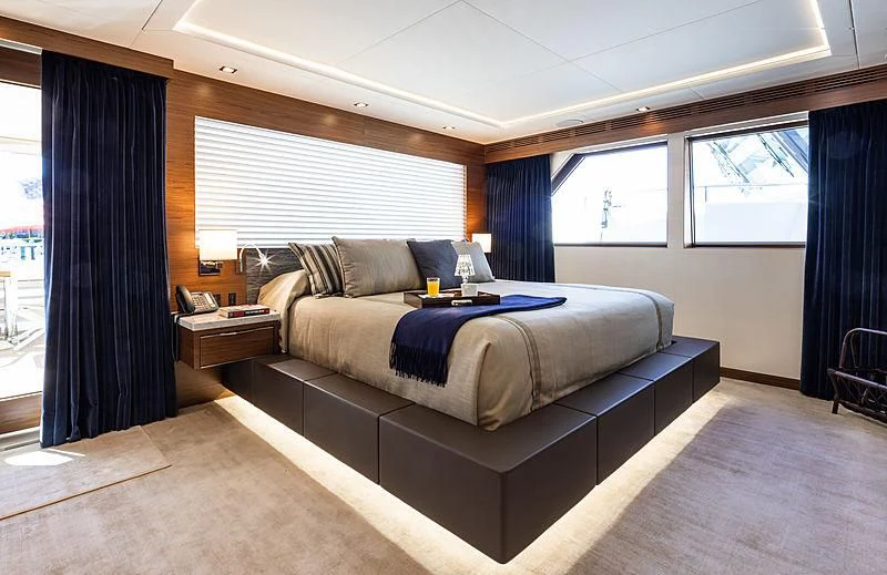 a bed in a room aboard NORTHLAND Yacht for Sale