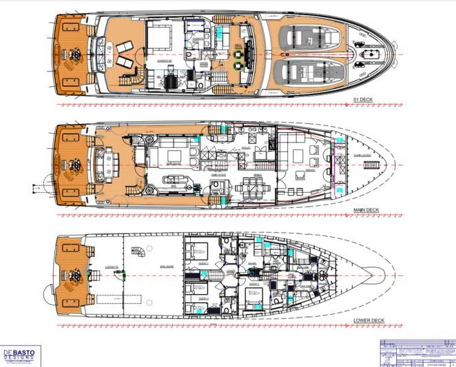 diagram, engineering drawing aboard NORTHLAND Yacht for Sale