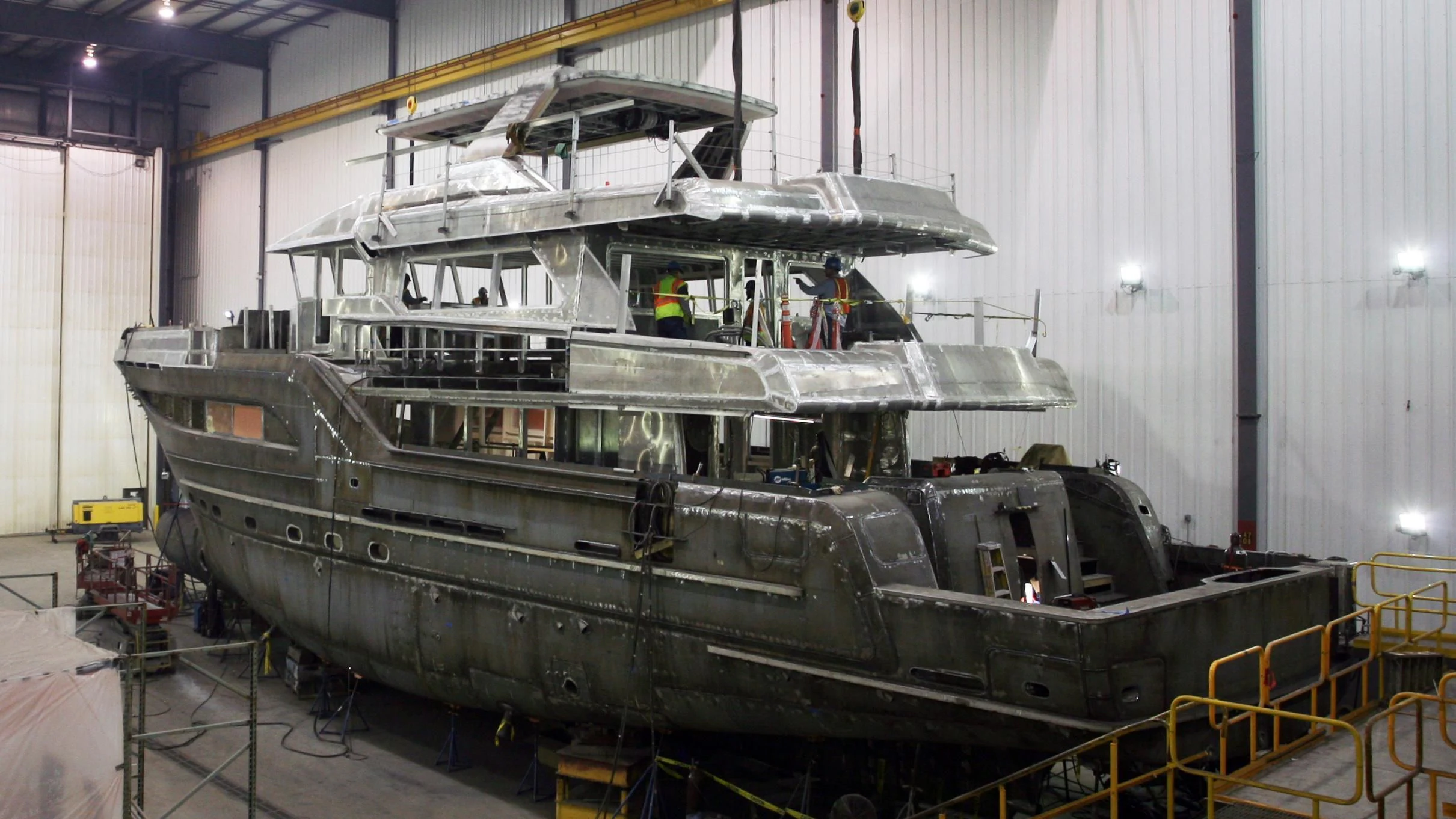 a large grey machine in a factory aboard NORTHLAND Yacht for Sale