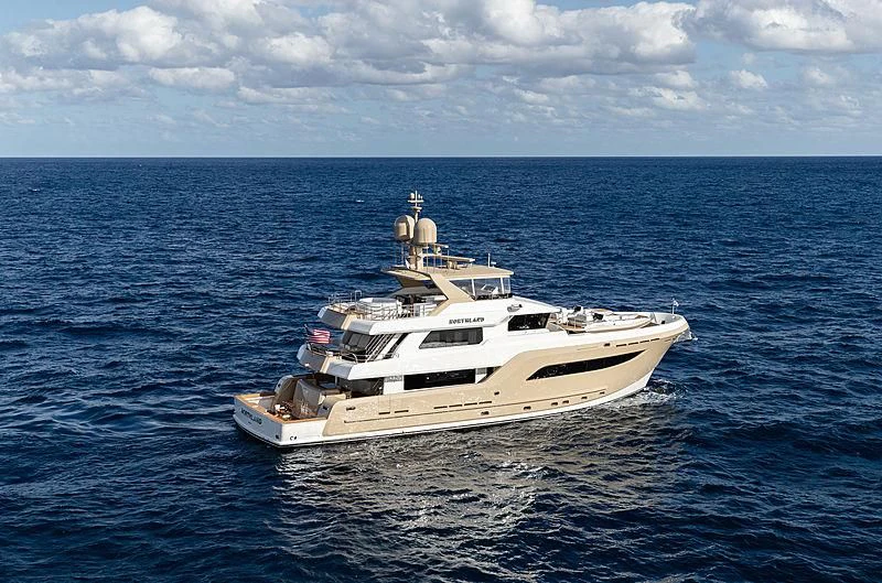 a boat in the water aboard NORTHLAND Yacht for Sale