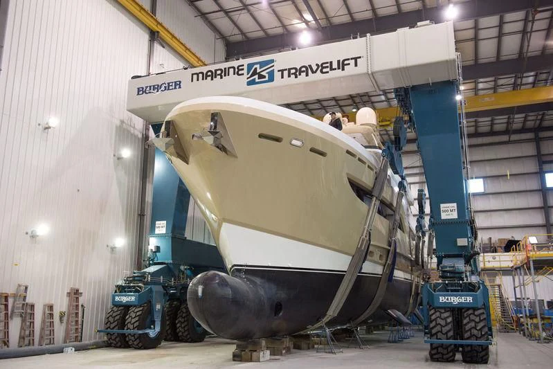 a large machine in a factory aboard NORTHLAND Yacht for Sale