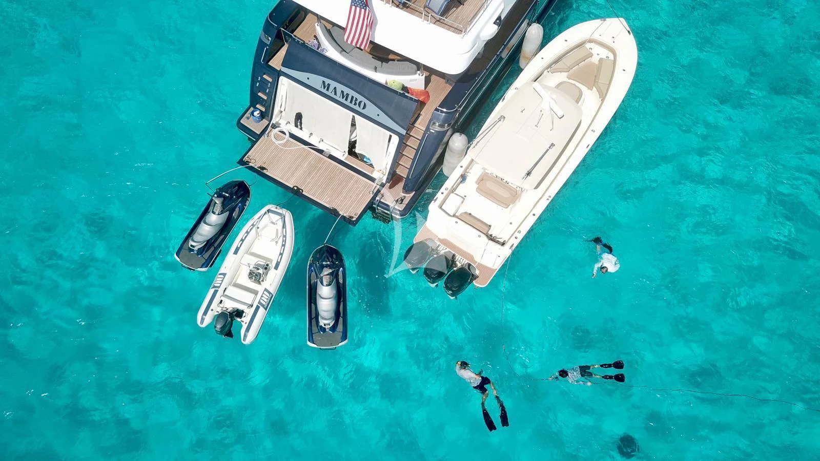 a boat on the water aboard MAMBO Yacht for Sale