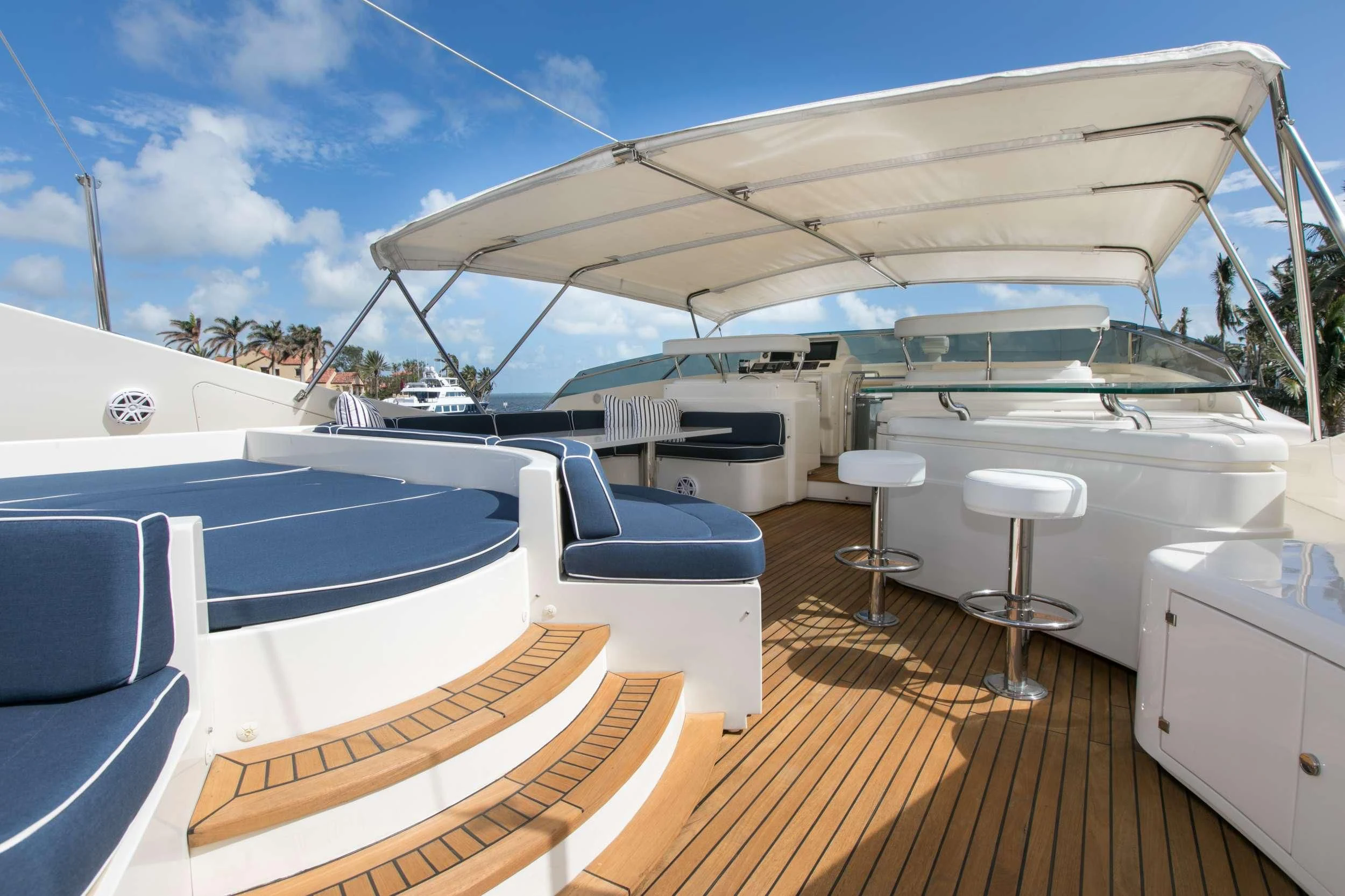a boat on a deck aboard MAMBO Yacht for Sale