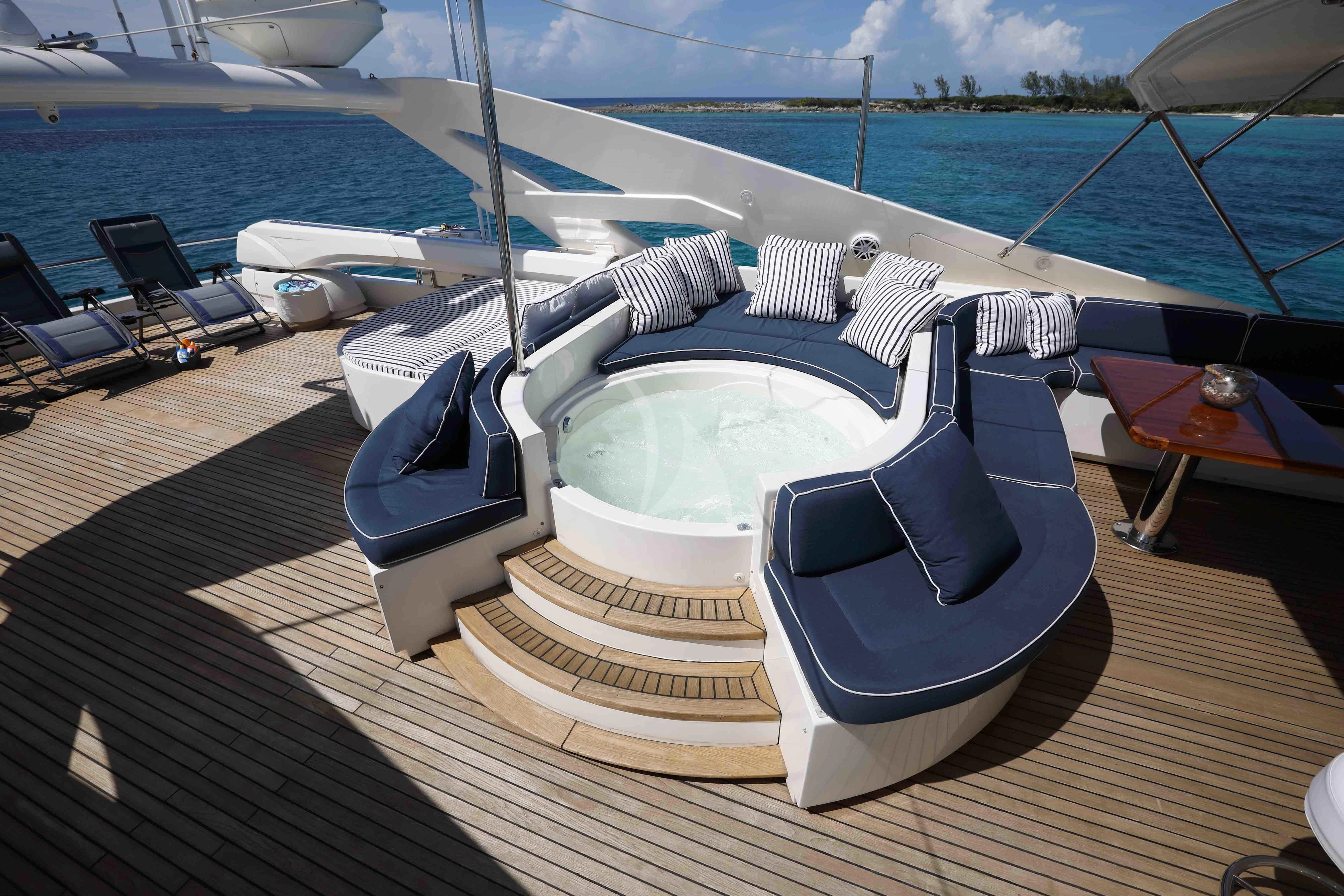 a boat on a deck aboard MAMBO Yacht for Sale
