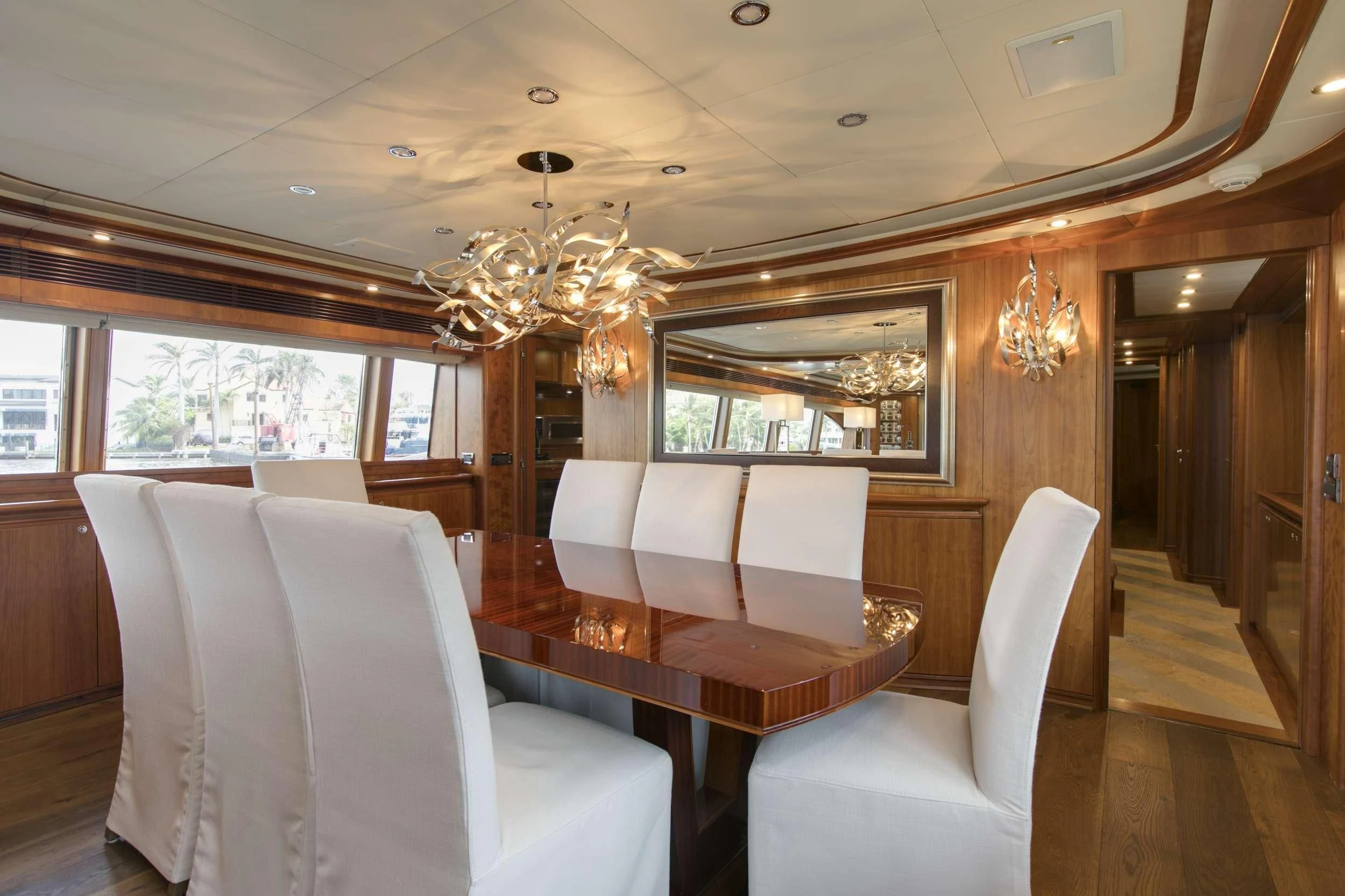 a fancy looking living room aboard MAMBO Yacht for Sale
