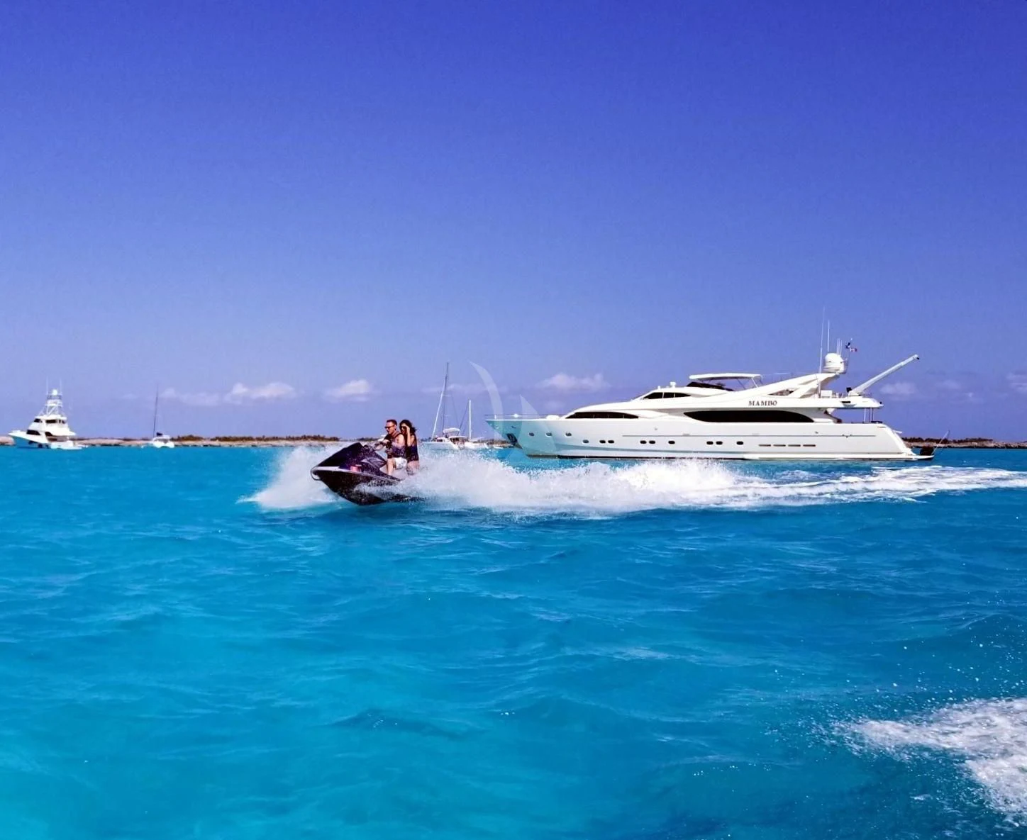 a boat on the water aboard MAMBO Yacht for Sale