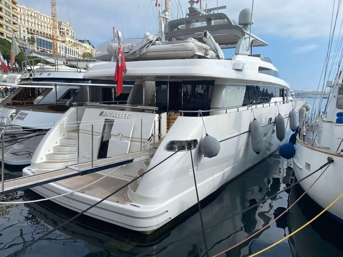 a boat docked in a harbor aboard ELAN Yacht for Sale