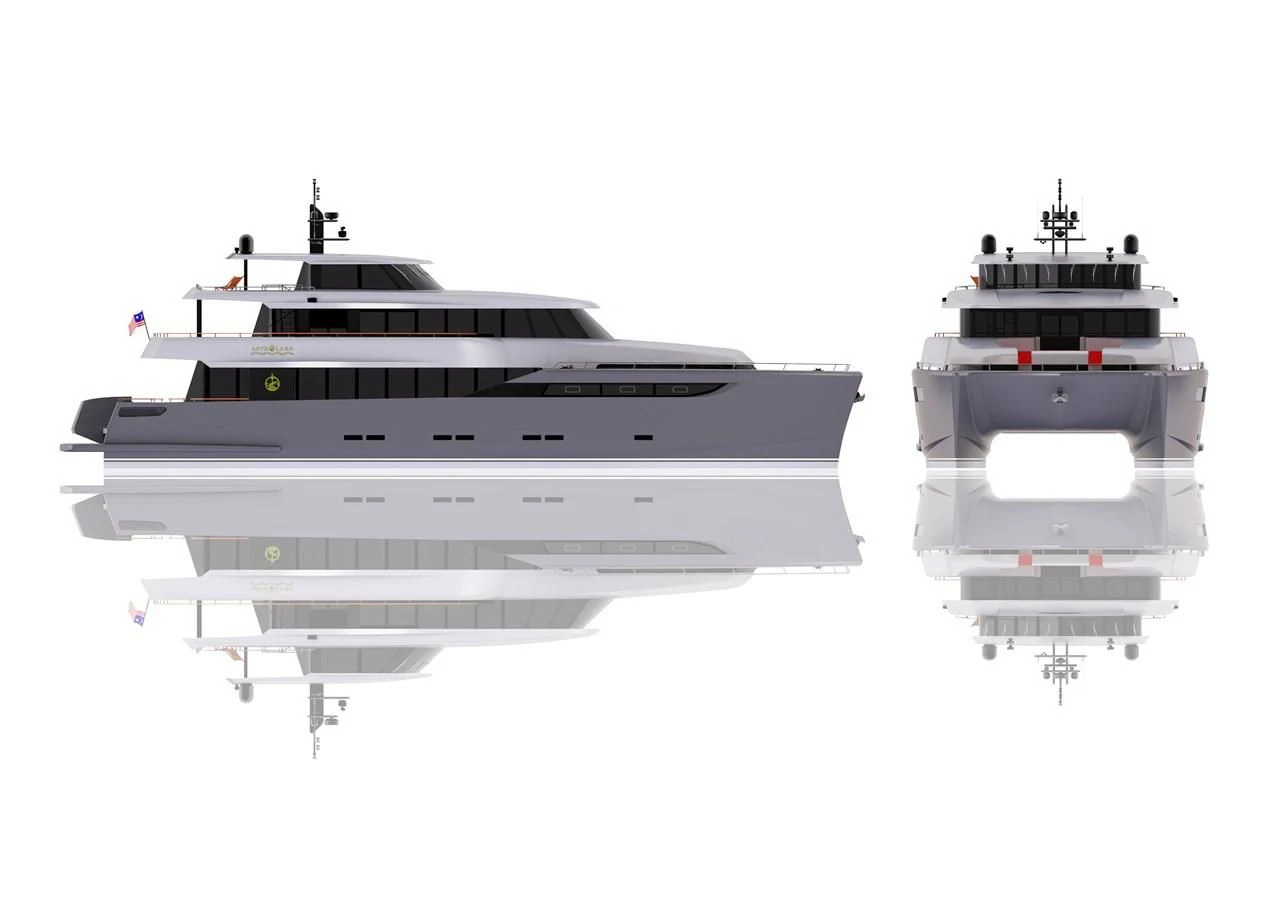 a couple of boats on a body of water aboard PROJECT 105 Yacht for Sale