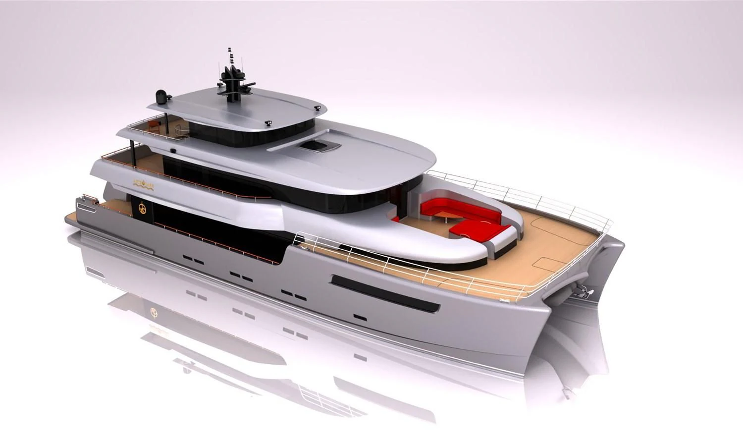 a model of a boat aboard PROJECT 105 Yacht for Sale