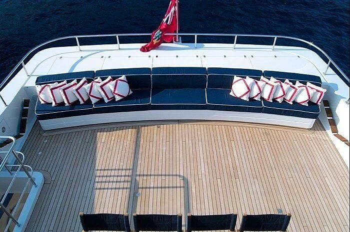 the front of a boat aboard OXYGEN Yacht for Sale