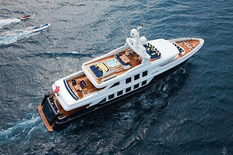 a boat in the water aboard OXYGEN Yacht for Sale