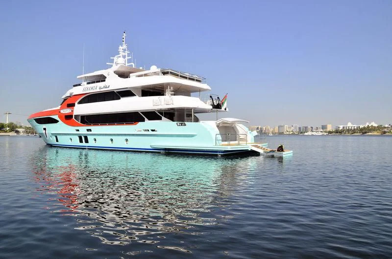 a boat on the water aboard OBSESSION Yacht for Sale