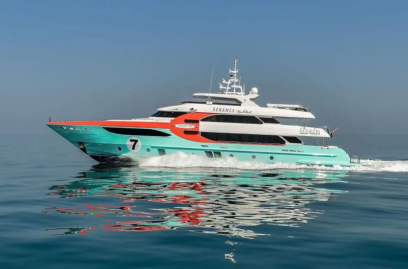 a boat on the water aboard OBSESSION Yacht for Sale