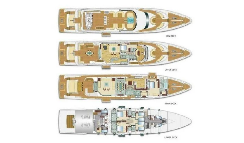 diagram aboard OBSESSION Yacht for Sale