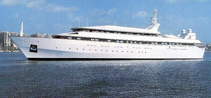 a large cruise ship in the water aboard ADAMAS V Yacht for Sale