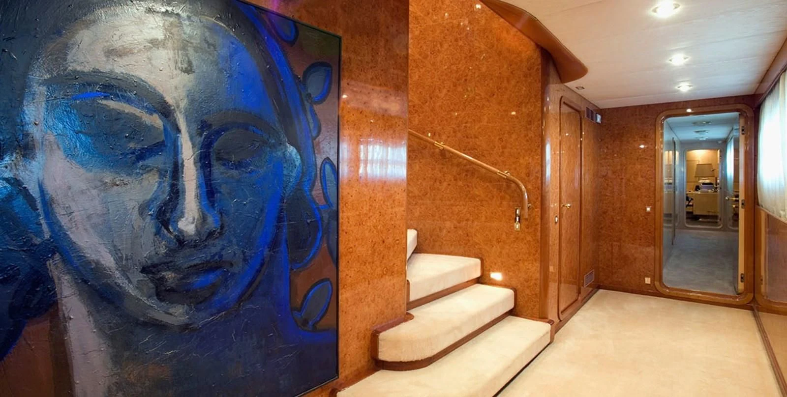 a staircase in a building aboard ADAMAS V Yacht for Sale