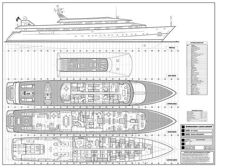 diagram aboard ADAMAS V Yacht for Sale