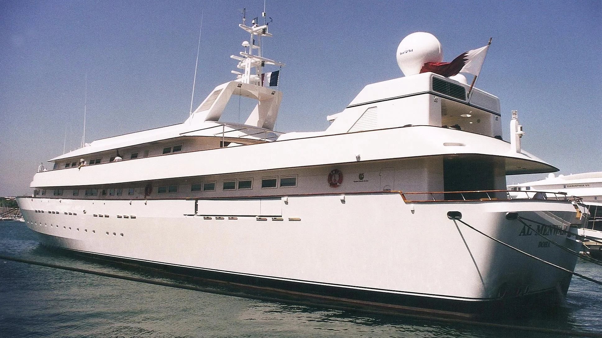 a large white ship aboard ADAMAS V Yacht for Sale