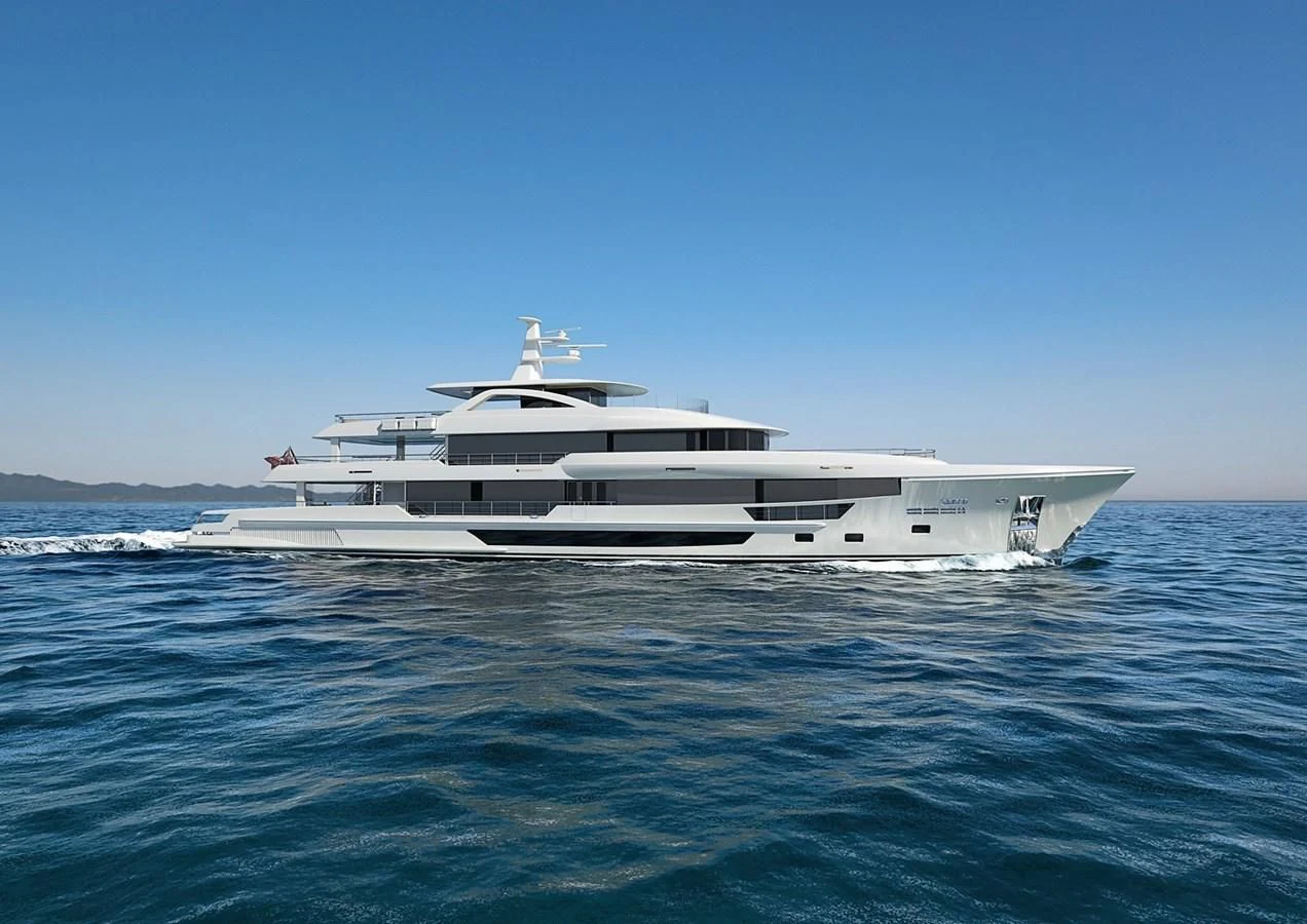 a white yacht in the water aboard BURGER 180 HULL 02 Yacht for Sale