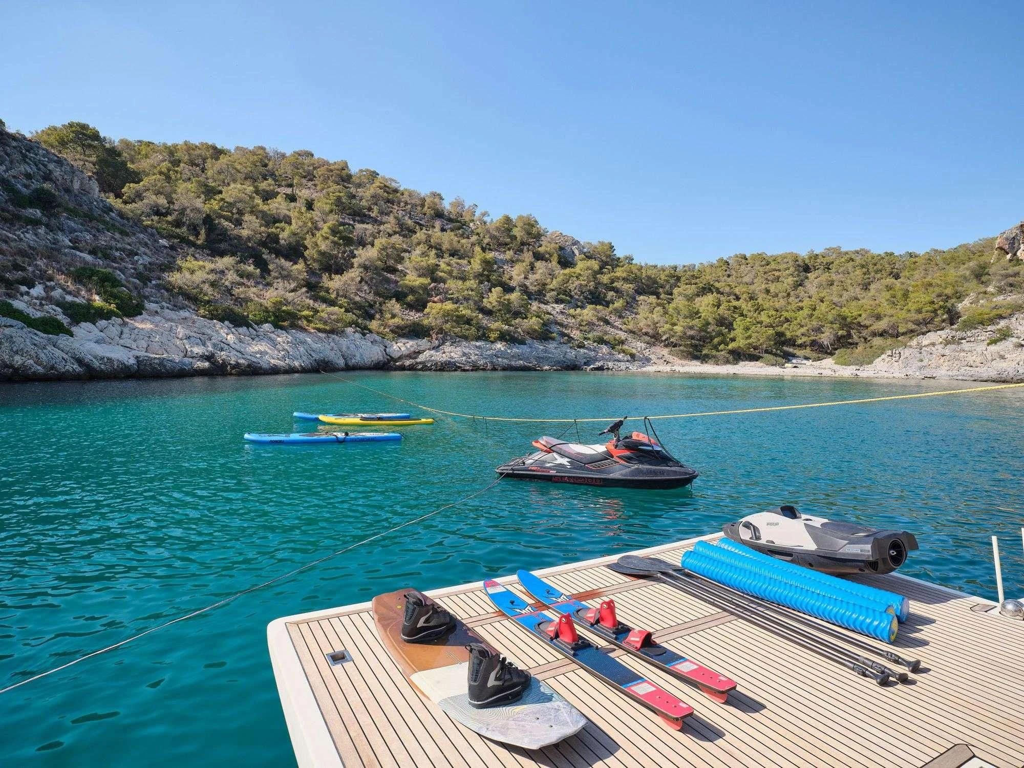 boats in the water aboard ESTIA YI Yacht for Sale