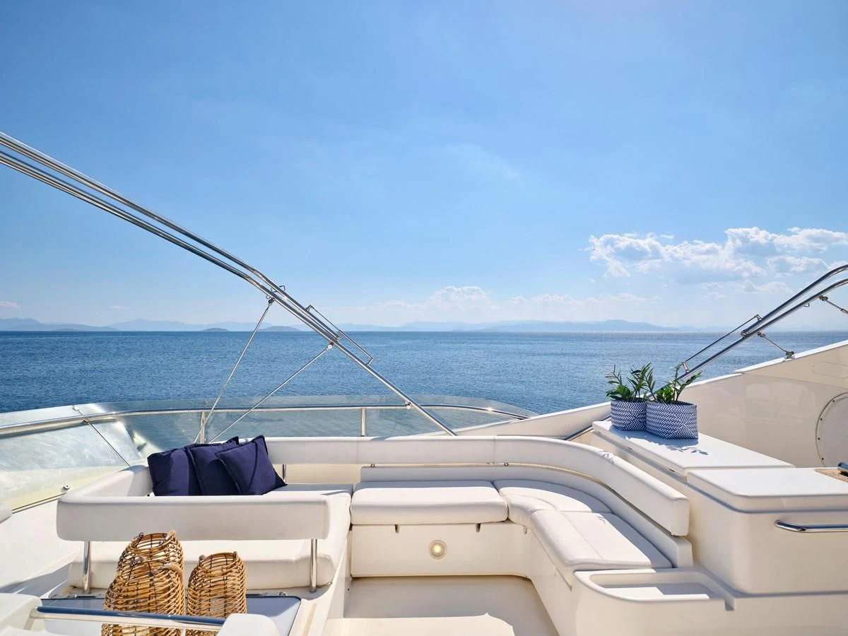a boat with a basket on the front aboard ESTIA YI Yacht for Sale