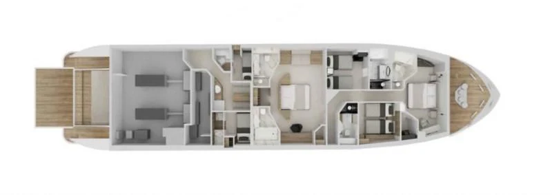 a model of a building aboard ESTIA YI Yacht for Sale
