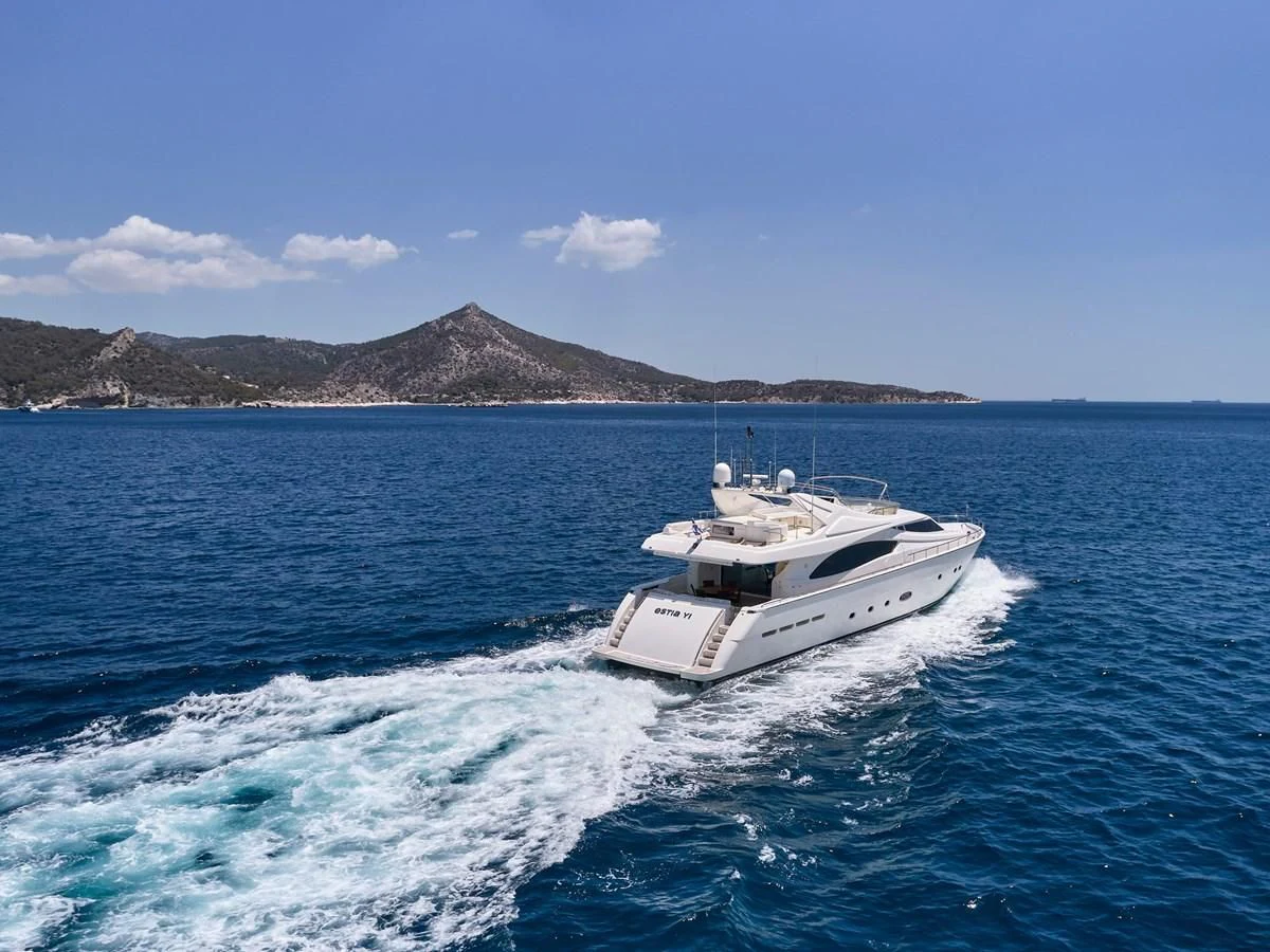a boat on the water aboard ESTIA YI Yacht for Sale