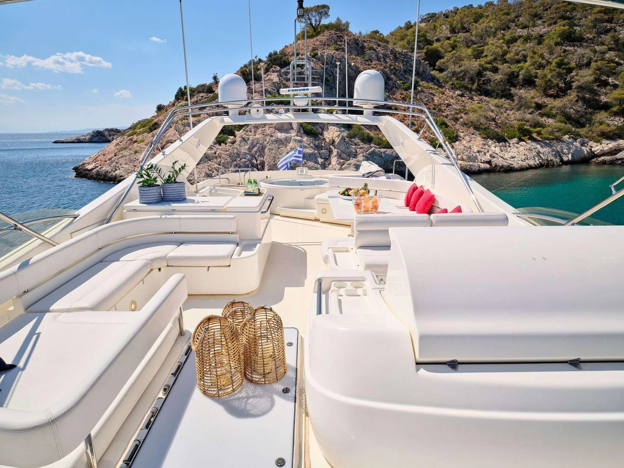 a boat with a basket on it aboard ESTIA YI Yacht for Sale