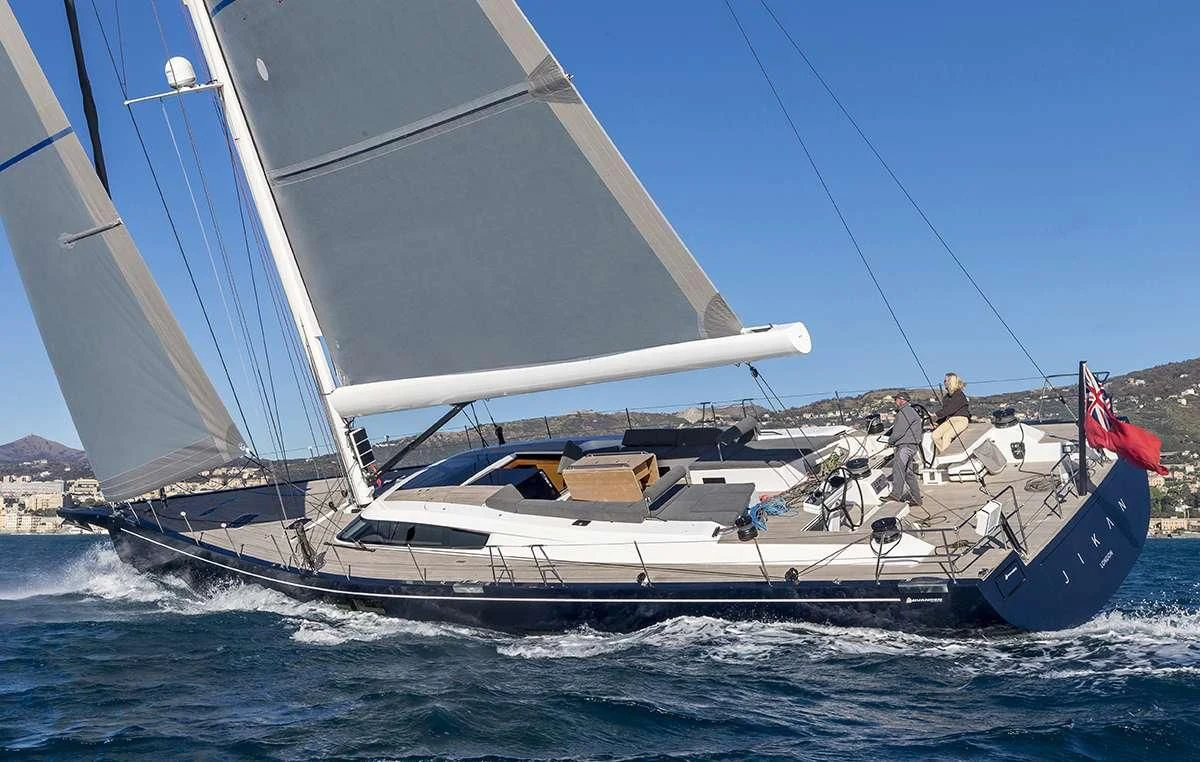 a boat sailing on the sea aboard JIKAN Yacht for Charter