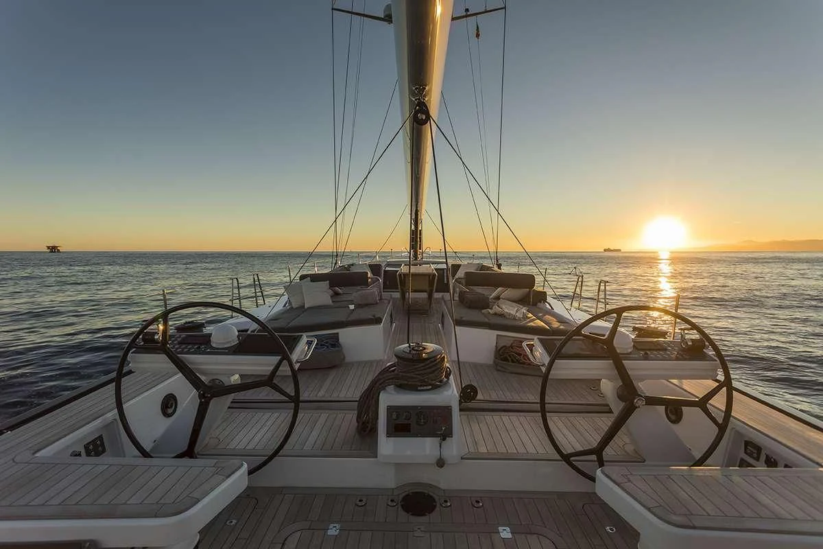 a boat on the water aboard JIKAN Yacht for Charter
